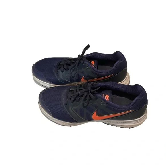 Nike Down Shifter Womens Athletic Shoe Navy Blue with orange accents. Size 9M - Picture 7 of 8